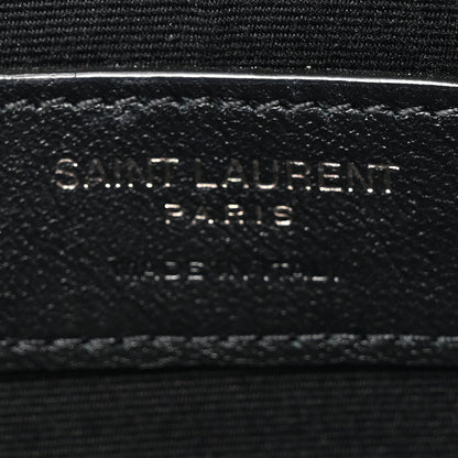 Saint Laurent Grain De Poudre Chevron Monogram Monochrome Bill Pouch Black 6 of 10