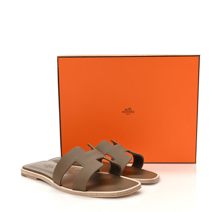 Hermes Epsom Oran Sandals 37.5 Etoupe 9 of 9