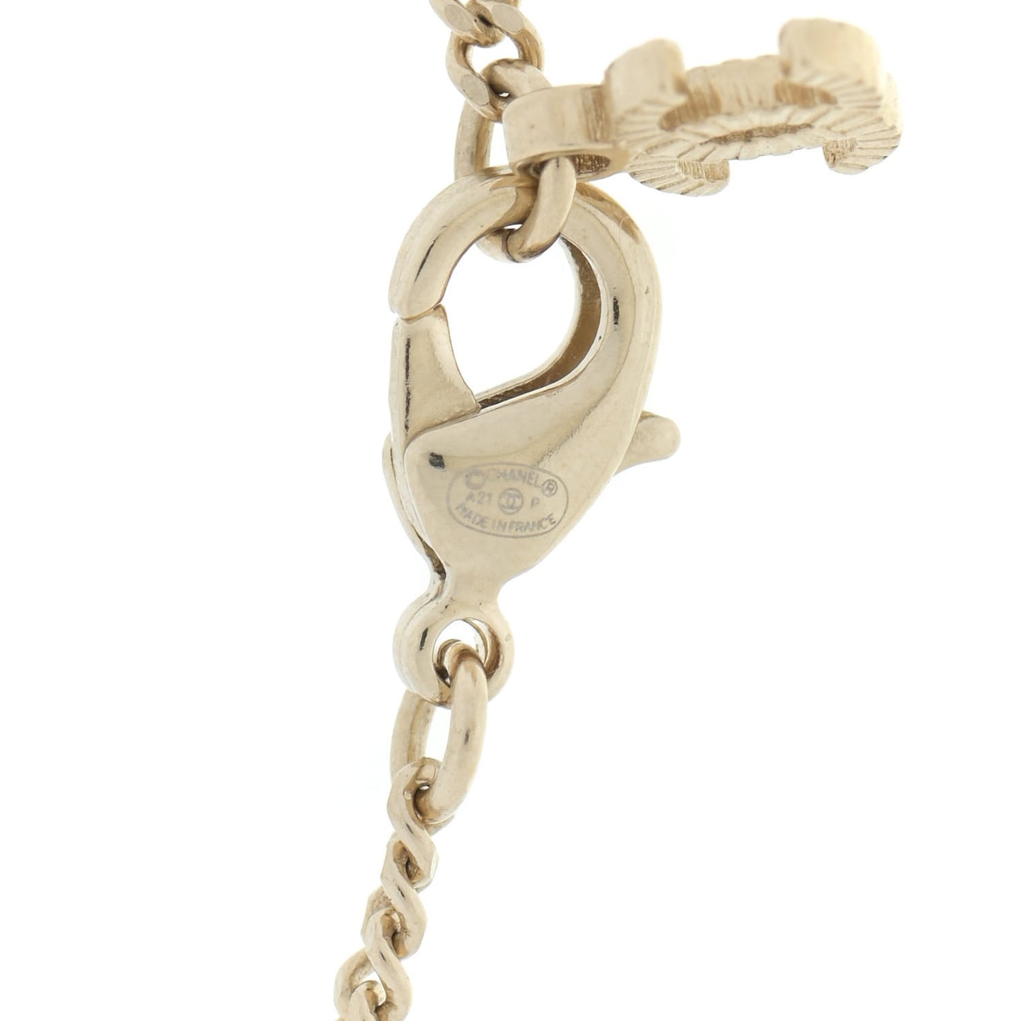 Crystal Pearl CC Candy Camellia Necklace Gold Black