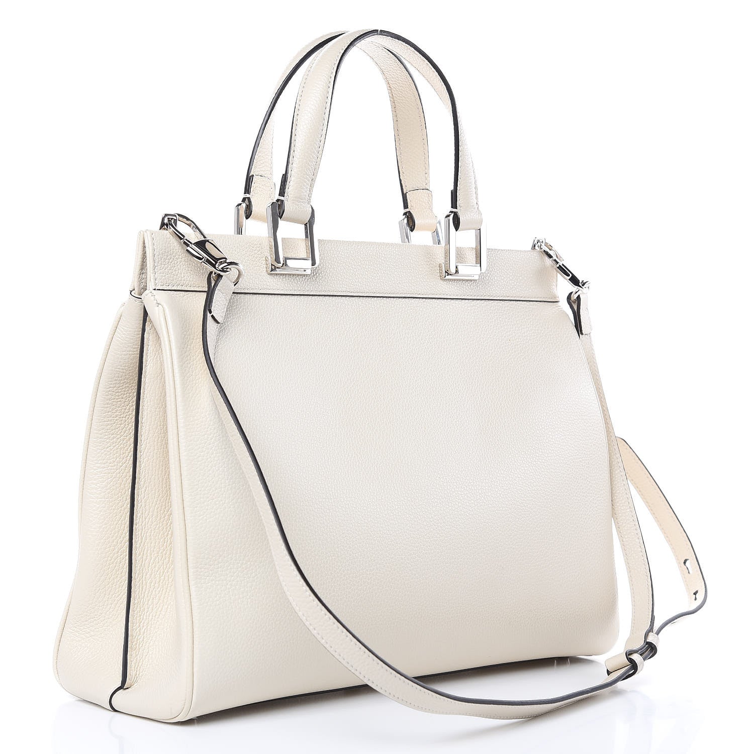Gucci Grainy Calfskin Medium Zumi Top Handle Bag Mystic White 3 of 10