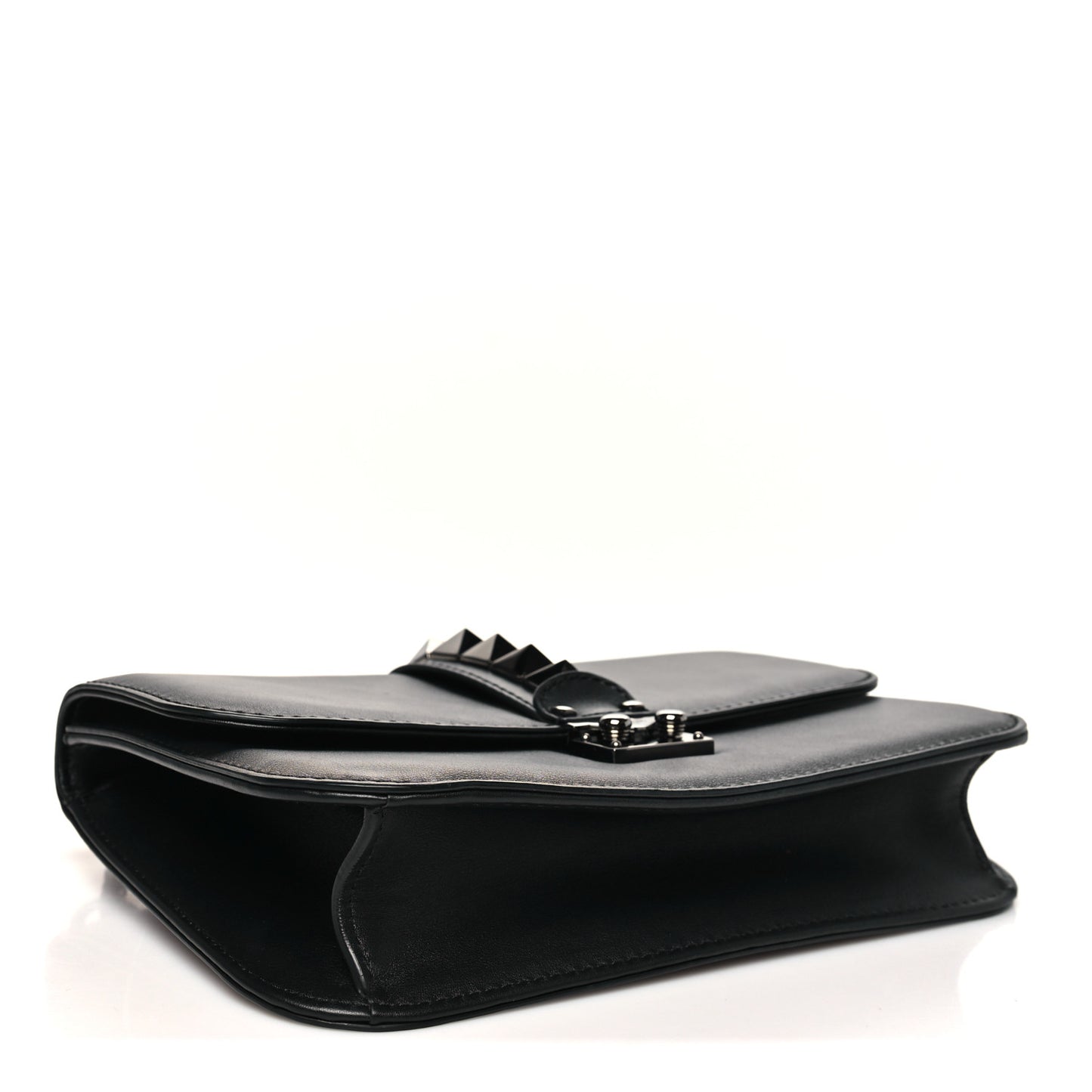 Vitello Medium Glam Lock Rockstud Flap Black