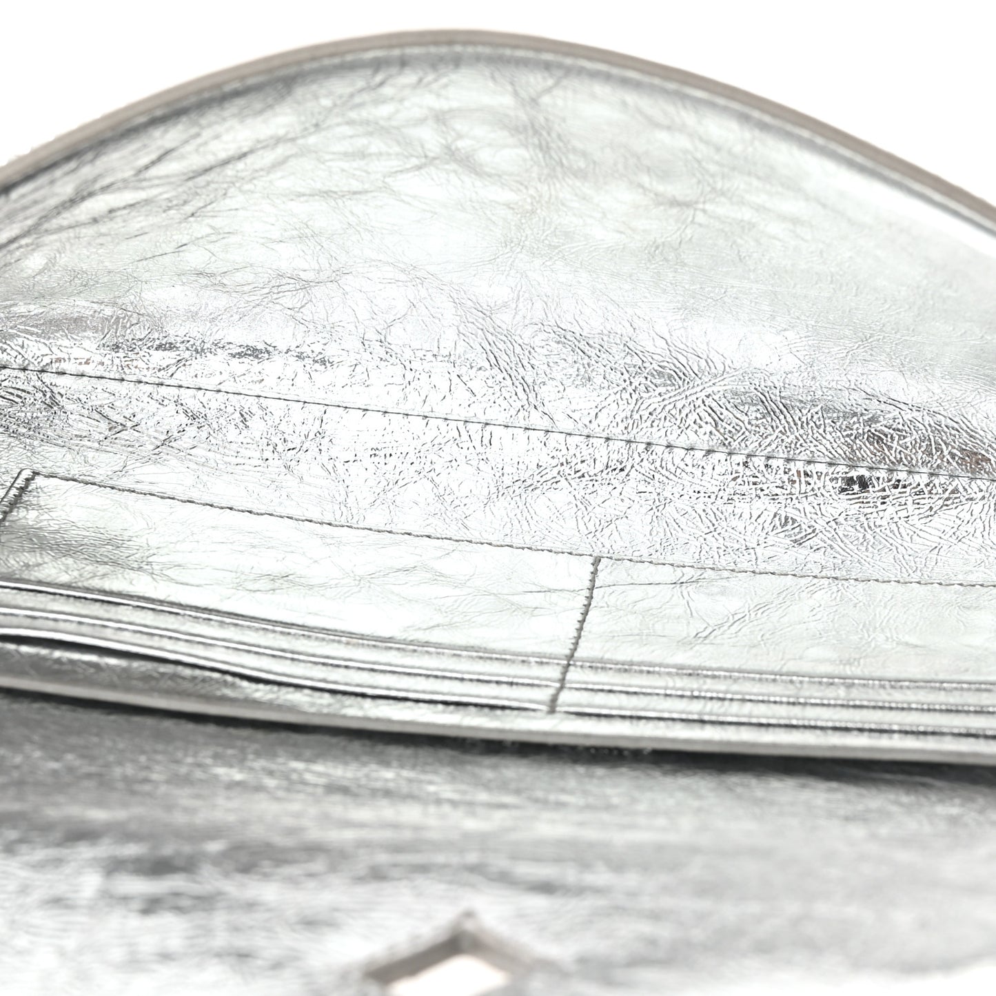 Nappa Crystal Long Andiamo Top Handle Clutch White