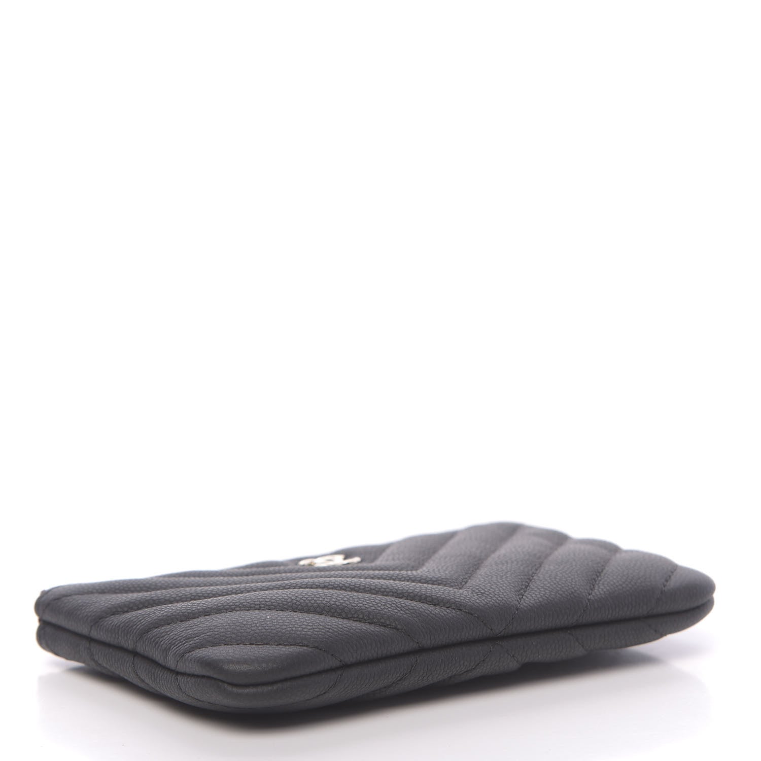 Chanel Caviar Chevron Quilted Small Cosmetic Case Black 4 of 8