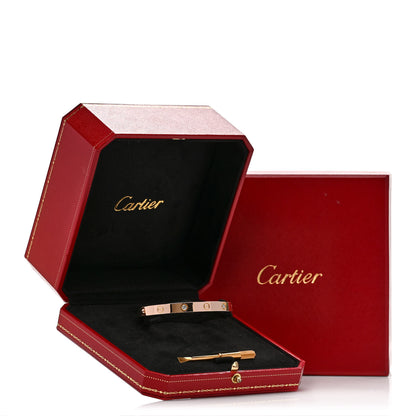 Cartier 18K Pink Gold 4 Diamond LOVE Bracelet 17 6 of 6