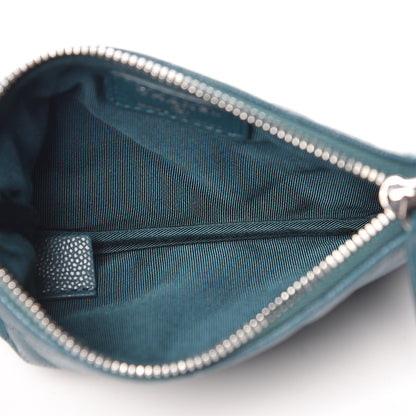 Chanel Caviar Quilted Small Cosmetic Case Dark Turquoise 5 of 8