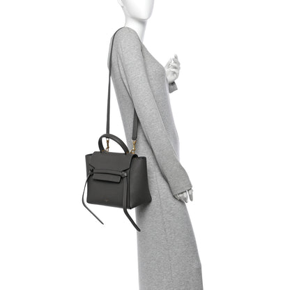 Celine Grained Calfskin Micro Belt Bag Grey 2 of 10