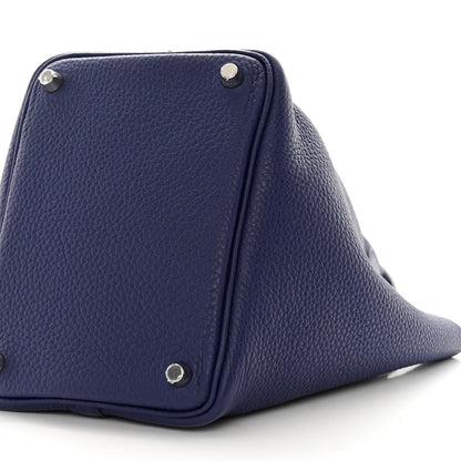 Hermes Taurillon Clemence Picotin Lock 18 PM Bleu Encre 9 of 11