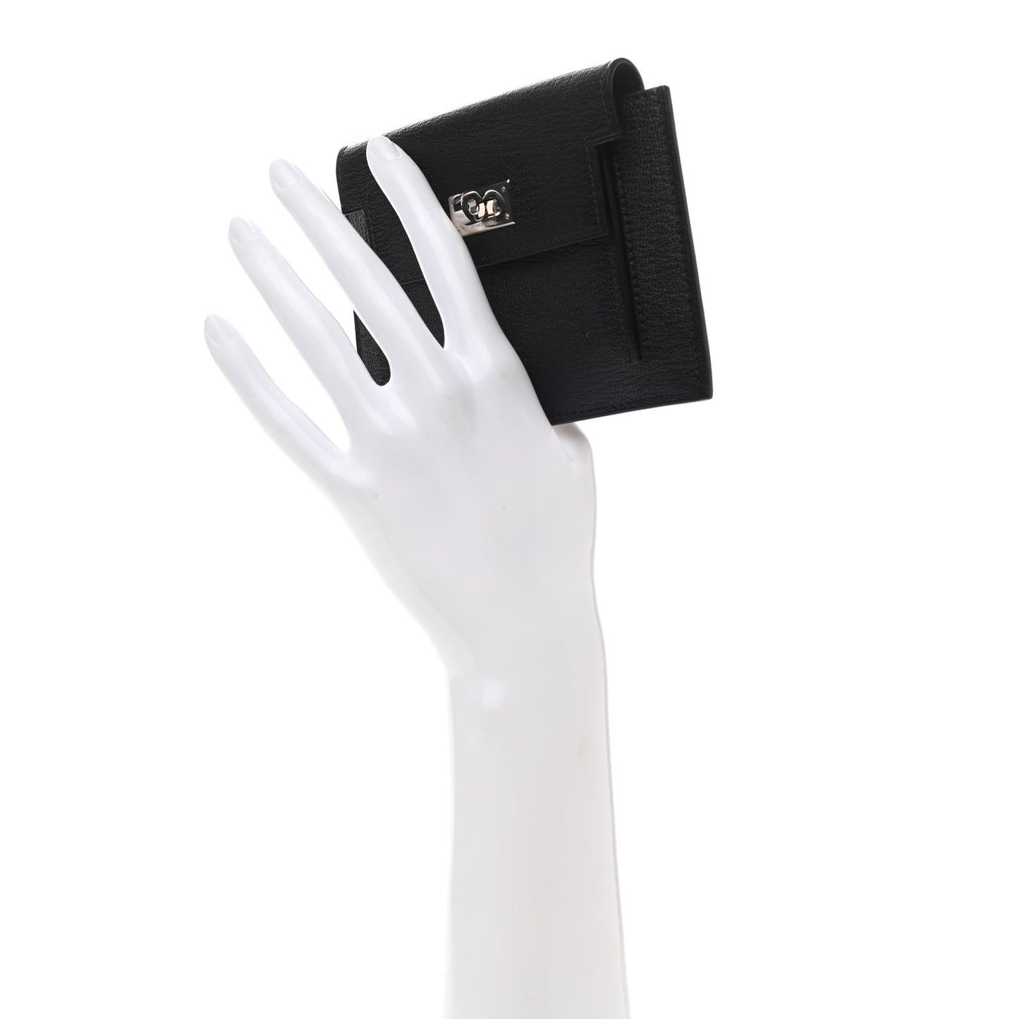 Chevre Mysore Kelly Pocket Compact Wallet Black