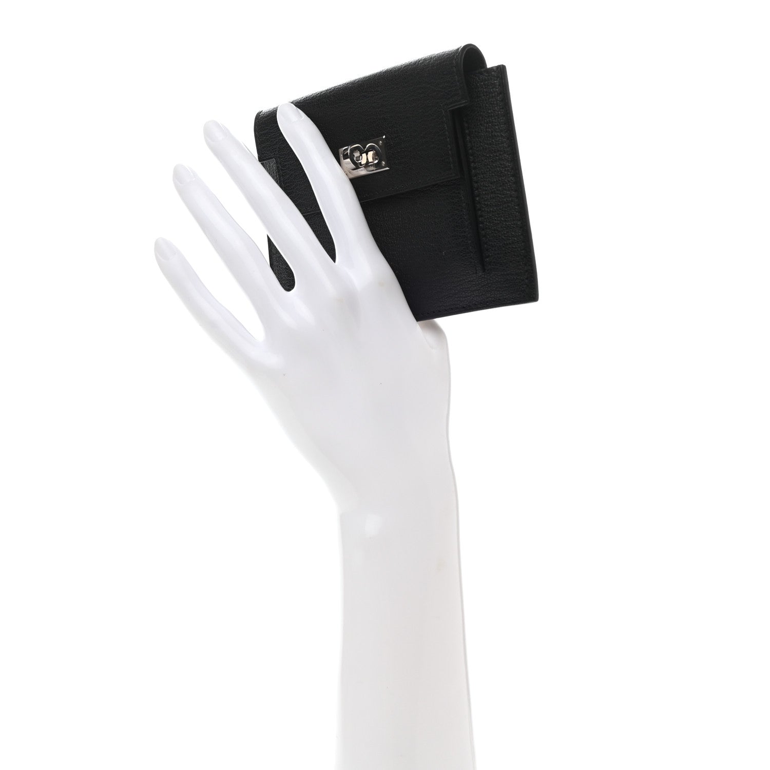Hermes Chevre Mysore Kelly Pocket Compact Wallet Black 2 of 8