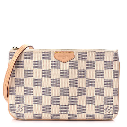 Louis Vuitton Damier Azur Double Zip Pochette 1 of 11