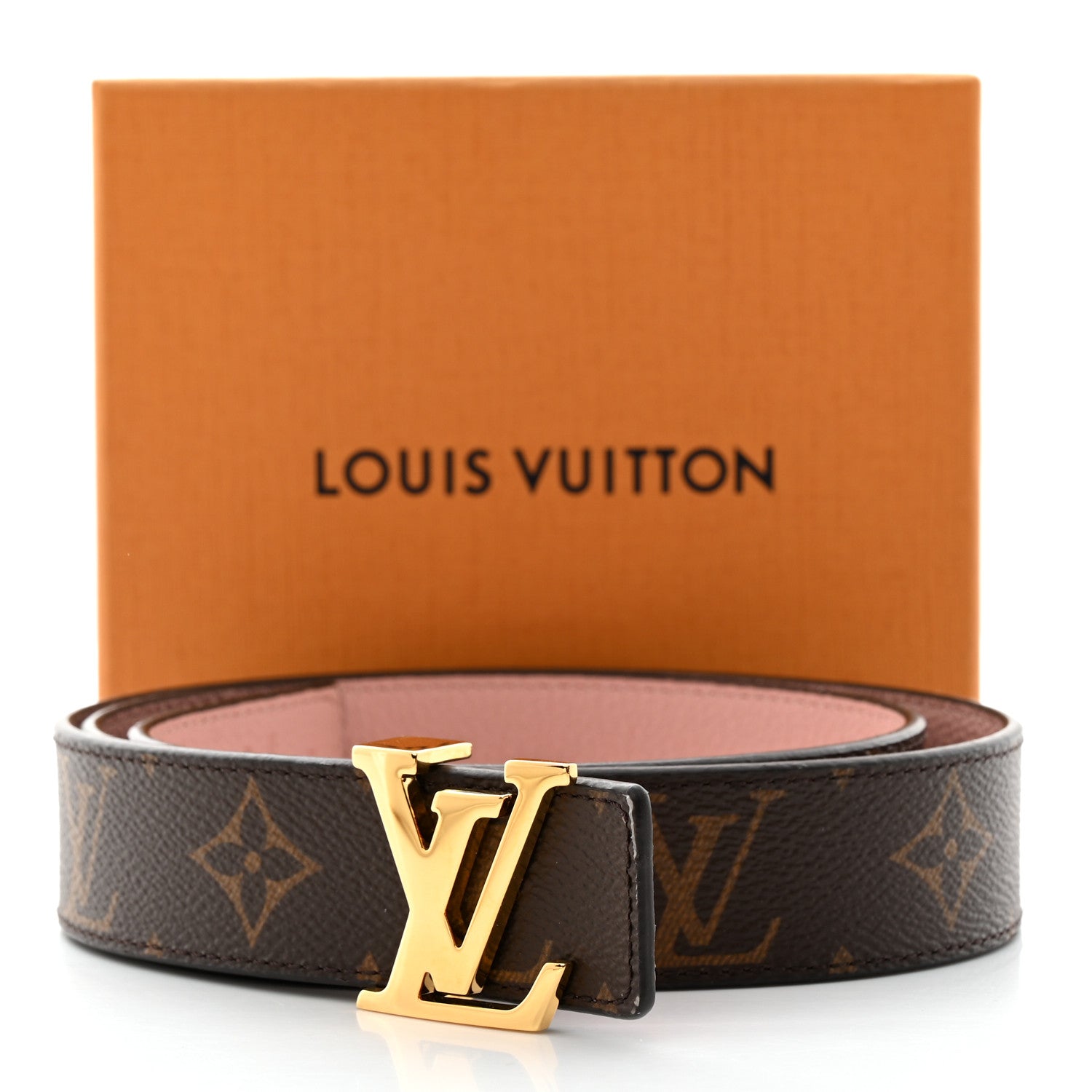 Louis Vuitton Calfskin Monogram 30mm LV Initiales Reversible Belt 80 32 Rose Poudre 7 of 7