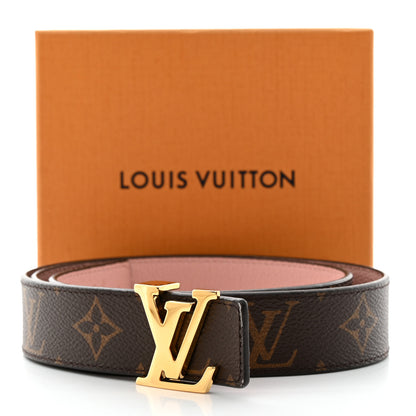 Louis Vuitton Calfskin Monogram 30mm LV Initiales Reversible Belt 80 32 Rose Poudre 7 of 7