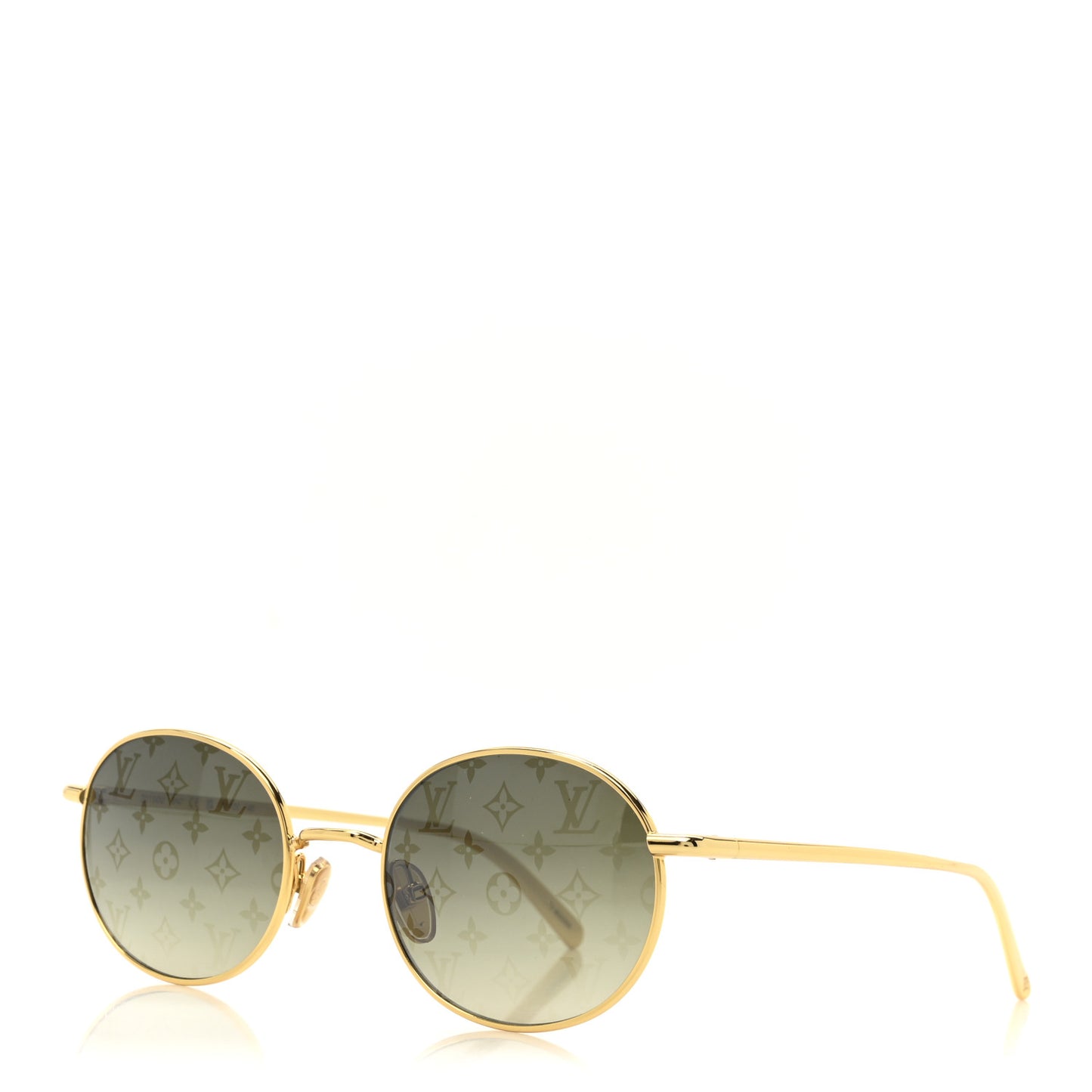 LV Bright Round Sunglasses Green