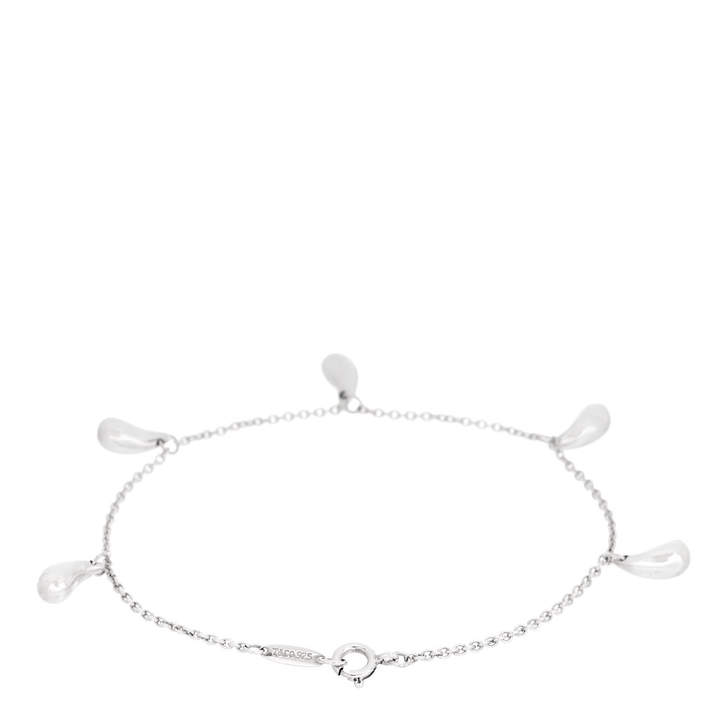 Sterling Silver Elsa Peretti Five Station Teardrop Bracelet