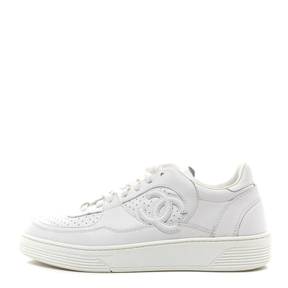 Chanel Calfskin CC Womens Sneakers 39 White 1 of 8