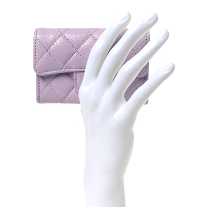 Chanel Caviar Quilted Flap Card Holder Wallet Light Purple 2 of 8