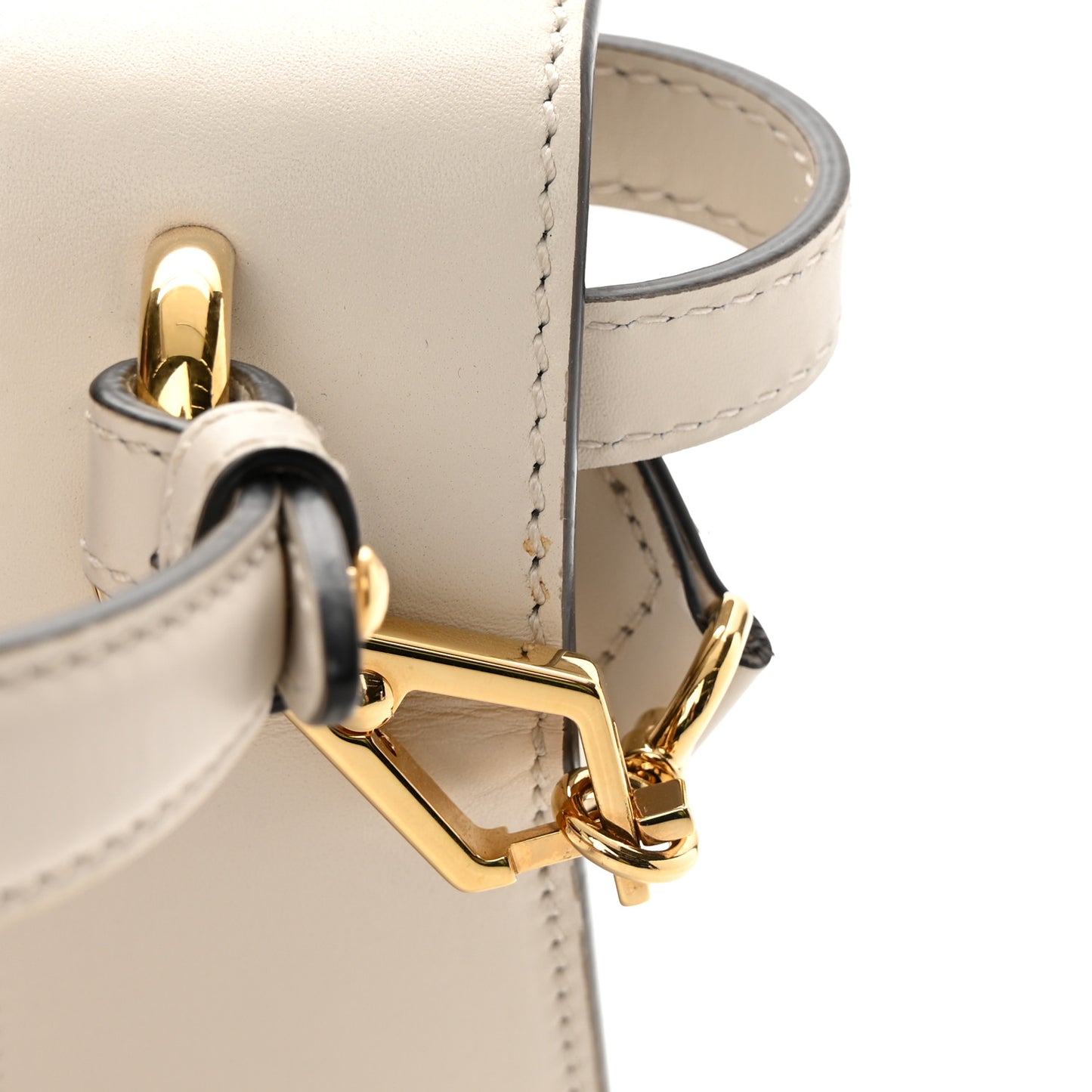Calfskin Mini Sylvie Top Handle Bag White