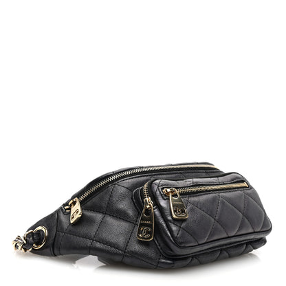 Chanel Iridescent Calfskin Quilted All About Waist Belt Bag Black 4 of 10