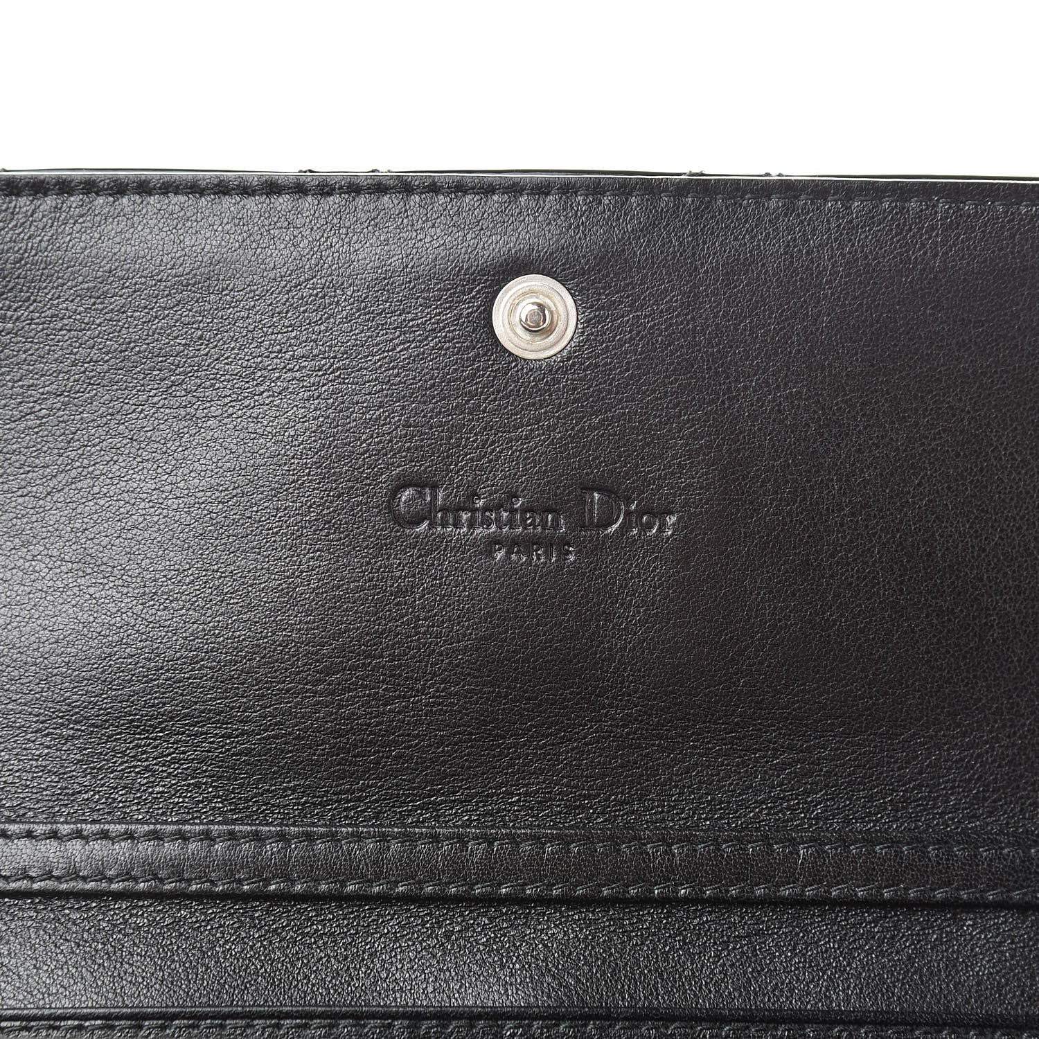 Christian Dior Patent Cannage Rendez-vous Chain Wallet Black 6 of 7
