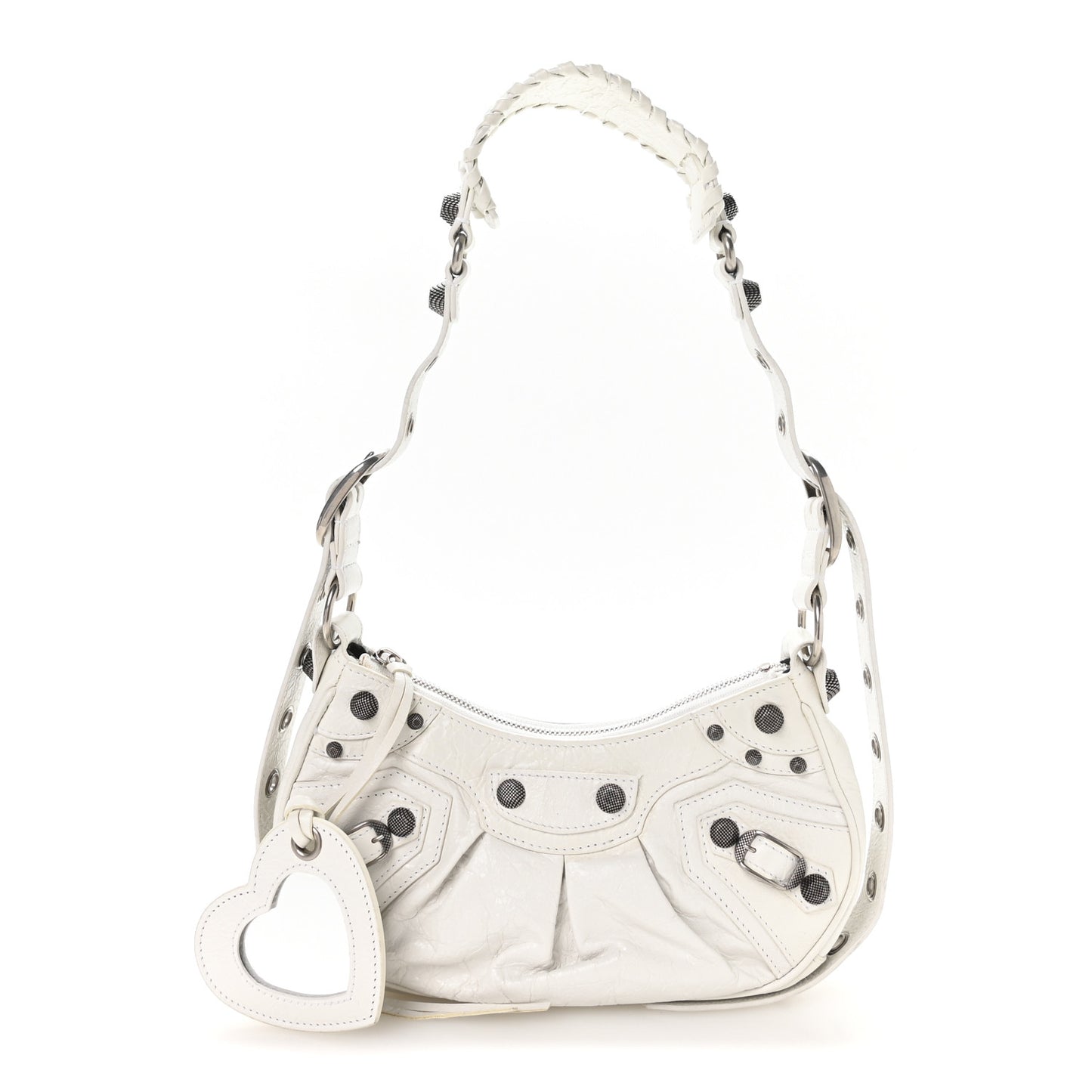 Agneau Arena Le Cagole Shoulder Bag XS Optic White