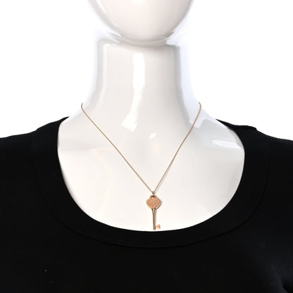 Tiffany 18K Rose Gold Return To Tiffany Heart Key Pendant Necklace 3 of 6