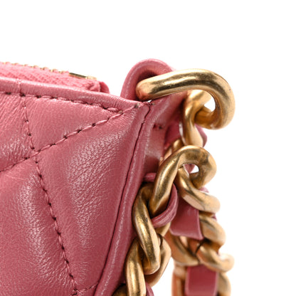 Chanel Lambskin Quilted Chain Around Top Handle Mini Bag Pink 12 of 13