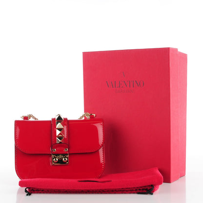 Valentino Garavani Patent Small Glam Lock Rockstud Flap Rosso Valentino 8 of 8