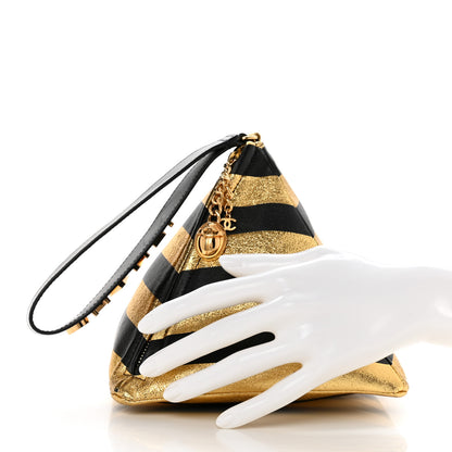 Chanel Metallic Lambskin CC Kheops Pyramid Bag Gold Black 2 of 9
