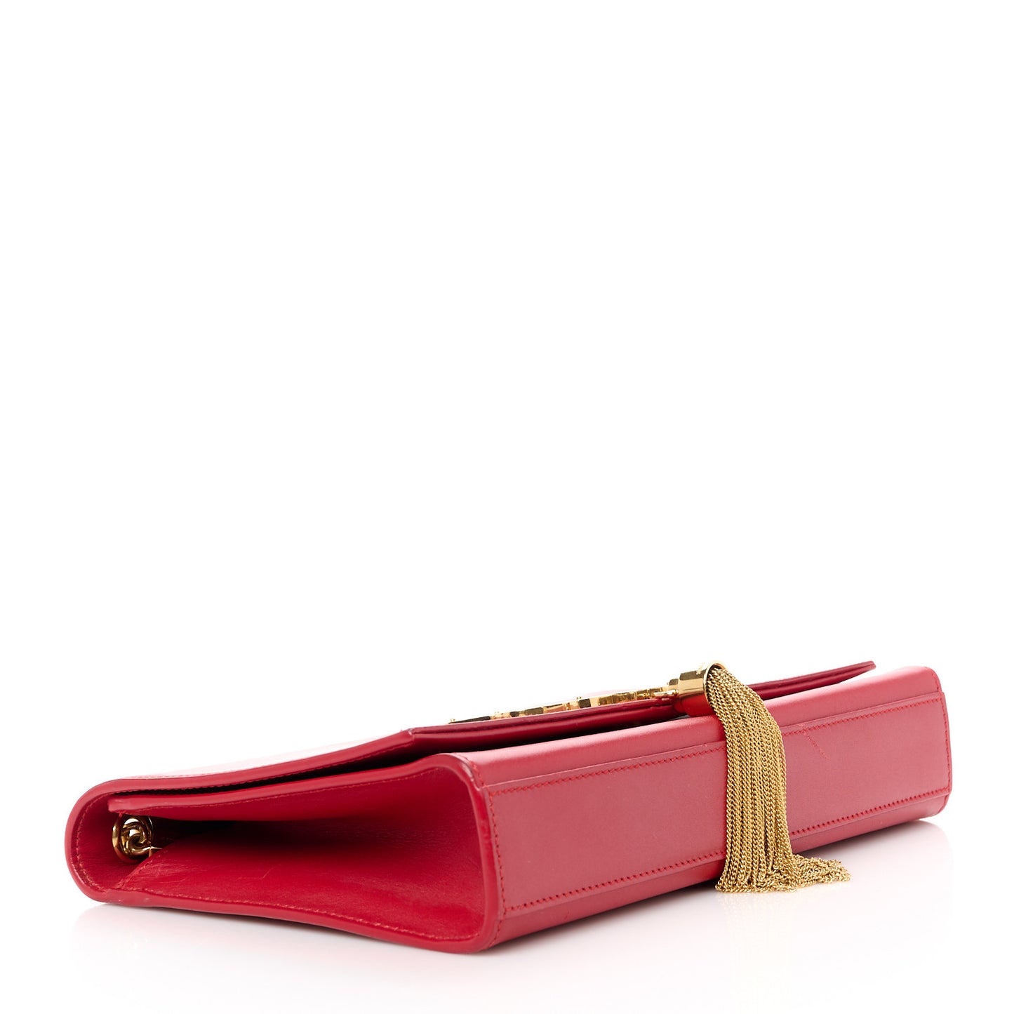 Smooth Calfskin Medium Classic Monogram Kate Tassel Satchel Lipstick Red