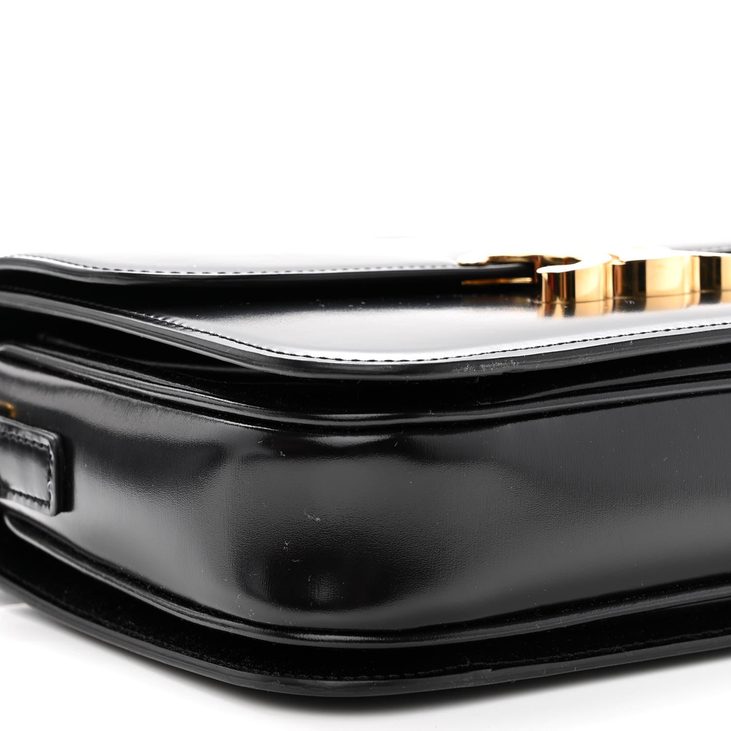 Celine Shiny Calfskin Medium Triomphe Black 9 of 10