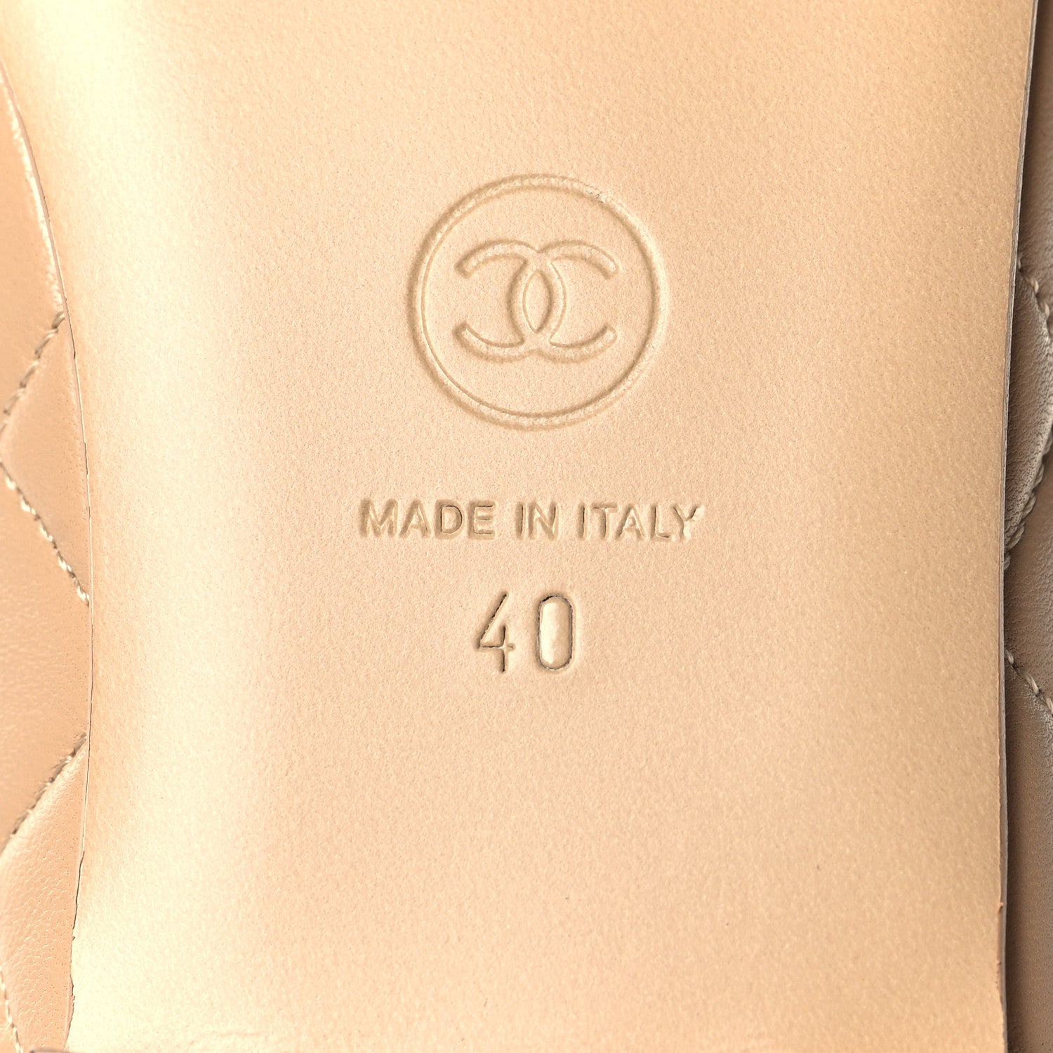 Chanel Lambskin Quilted CC Ballerina Flats 40 Light Beige 8 of 10