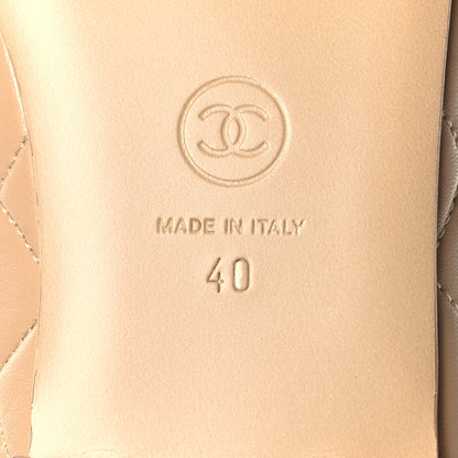 Chanel Lambskin Quilted CC Ballerina Flats 40 Light Beige 8 of 10