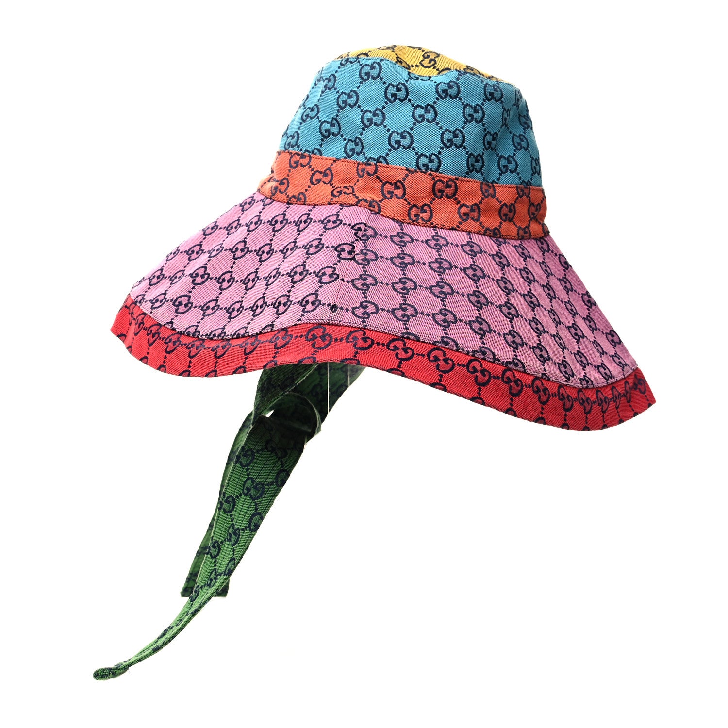 Gucci Monogram Multicolor Wide Brim Hat M Pink Multicolor 5 of 8