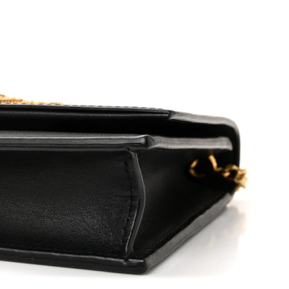 Saint Laurent Smooth Calfskin Classic Monogram Kate Tassel Chain Wallet Black 9 of 10