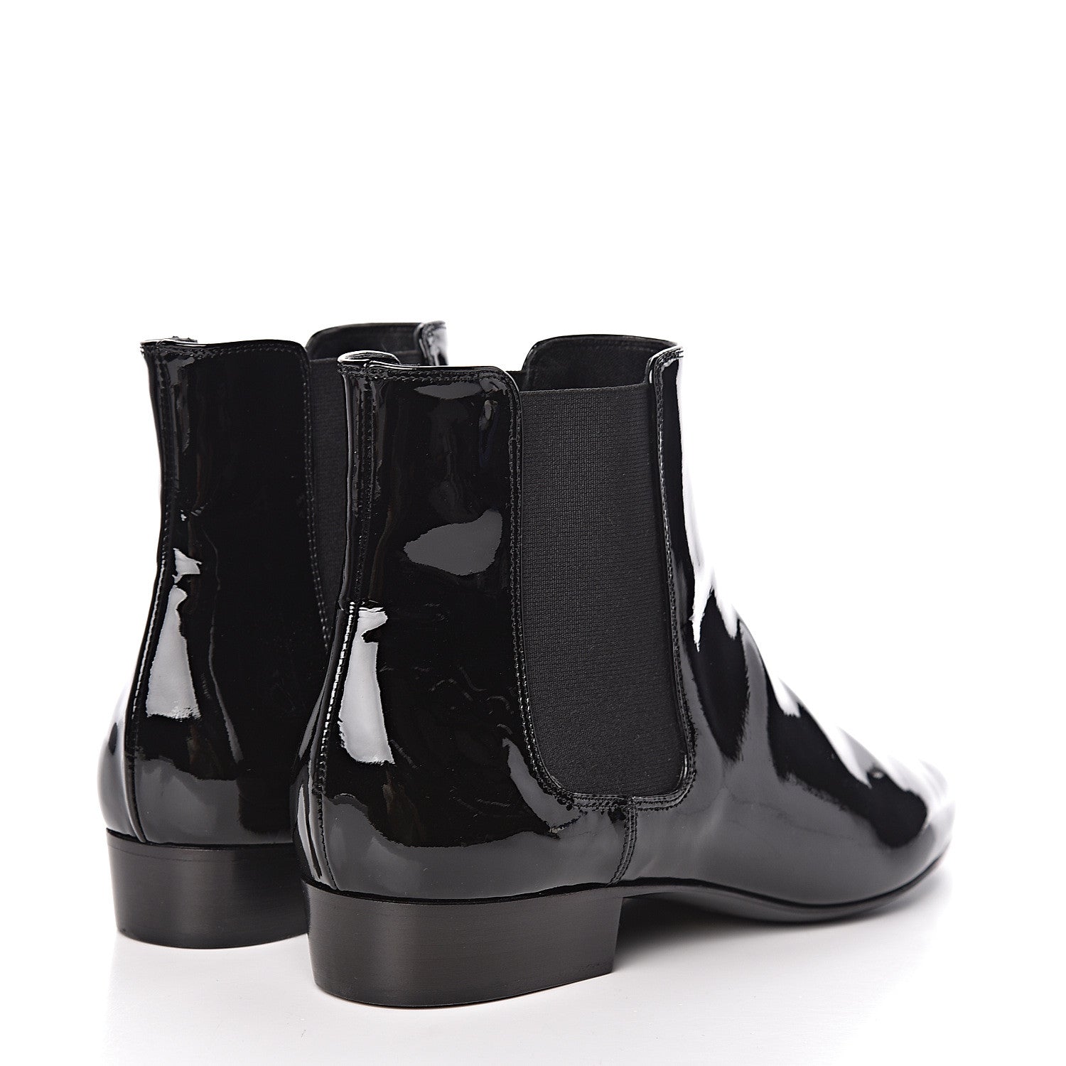 Saint Laurent Vitello Vernice Ankle Boots 37 Black 4 of 8