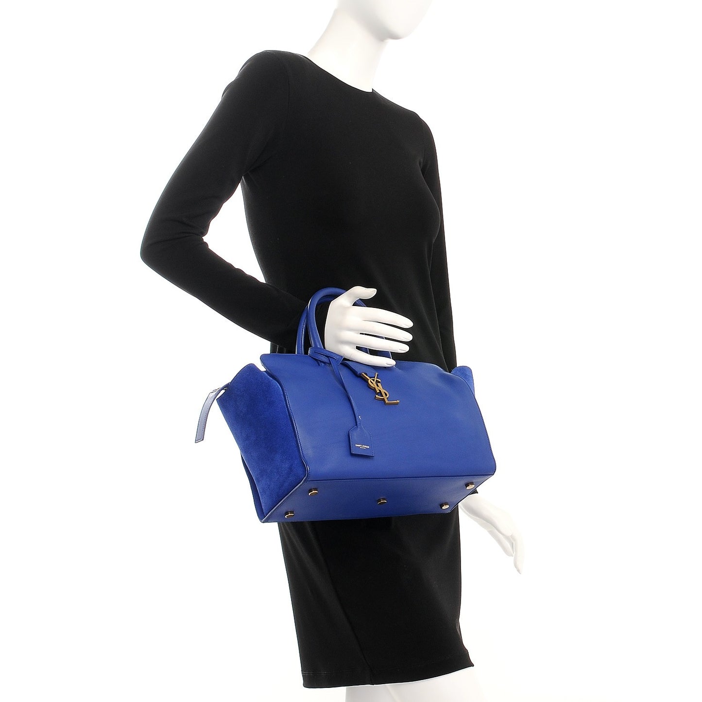 Calfskin Suede Small Monogram Downtown Cabas Ultramarine