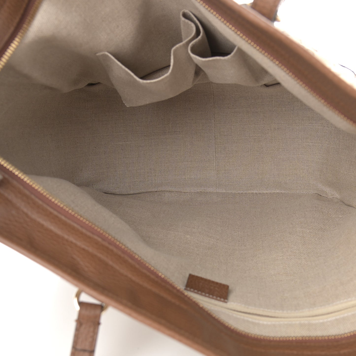 Monogram Medium Bree Zippered Tote Beige Tabacco