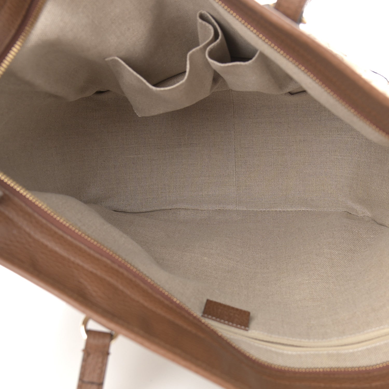 Gucci Monogram Medium Bree Zippered Tote Beige Tabacco 5 of 10