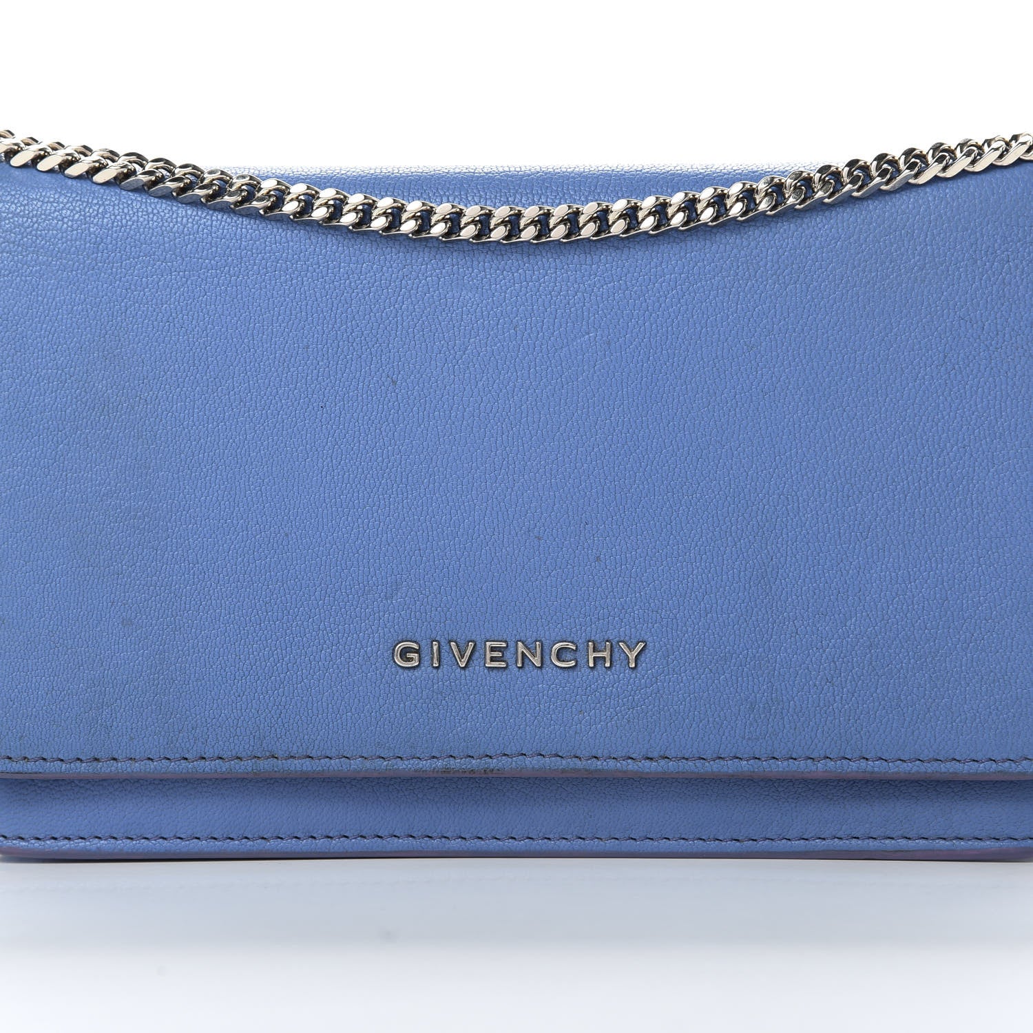 Givenchy Sugar Goatskin Pandora Chain Wallet Blue 8 of 20