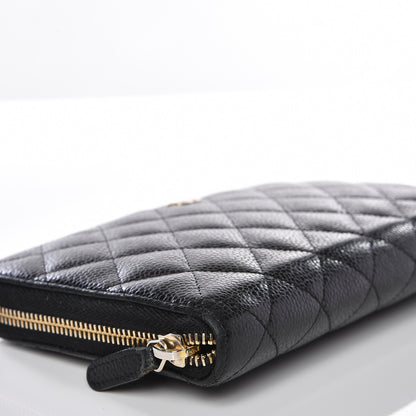 Chanel Caviar Quilted Large Zip Around Organizer Wallet Black 6 of 13