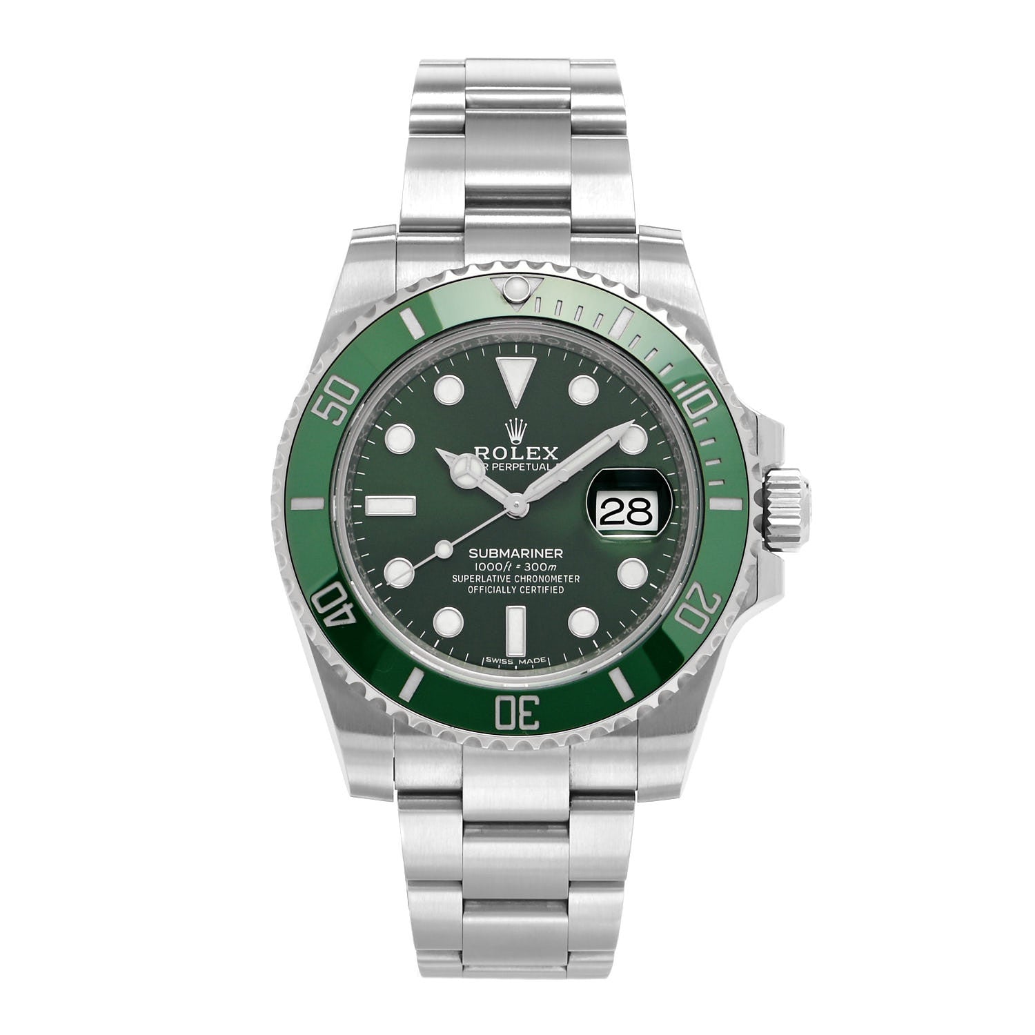 Rolex Stainless Steel 40mm Oyster Perpetual Submariner Date Hulk Watch Green 116610LV 2 of 10