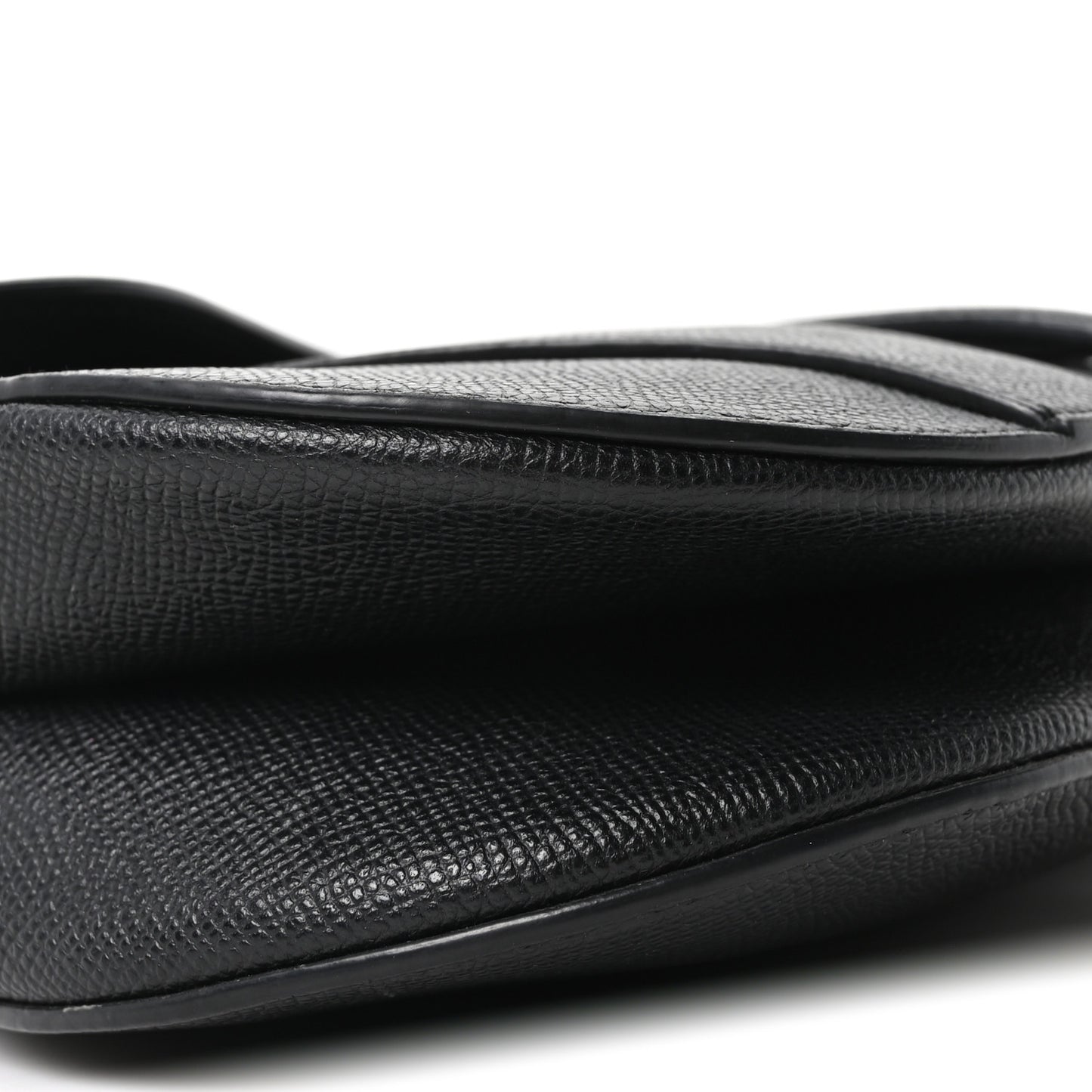 Grained Calfskin Saddle Bag Black