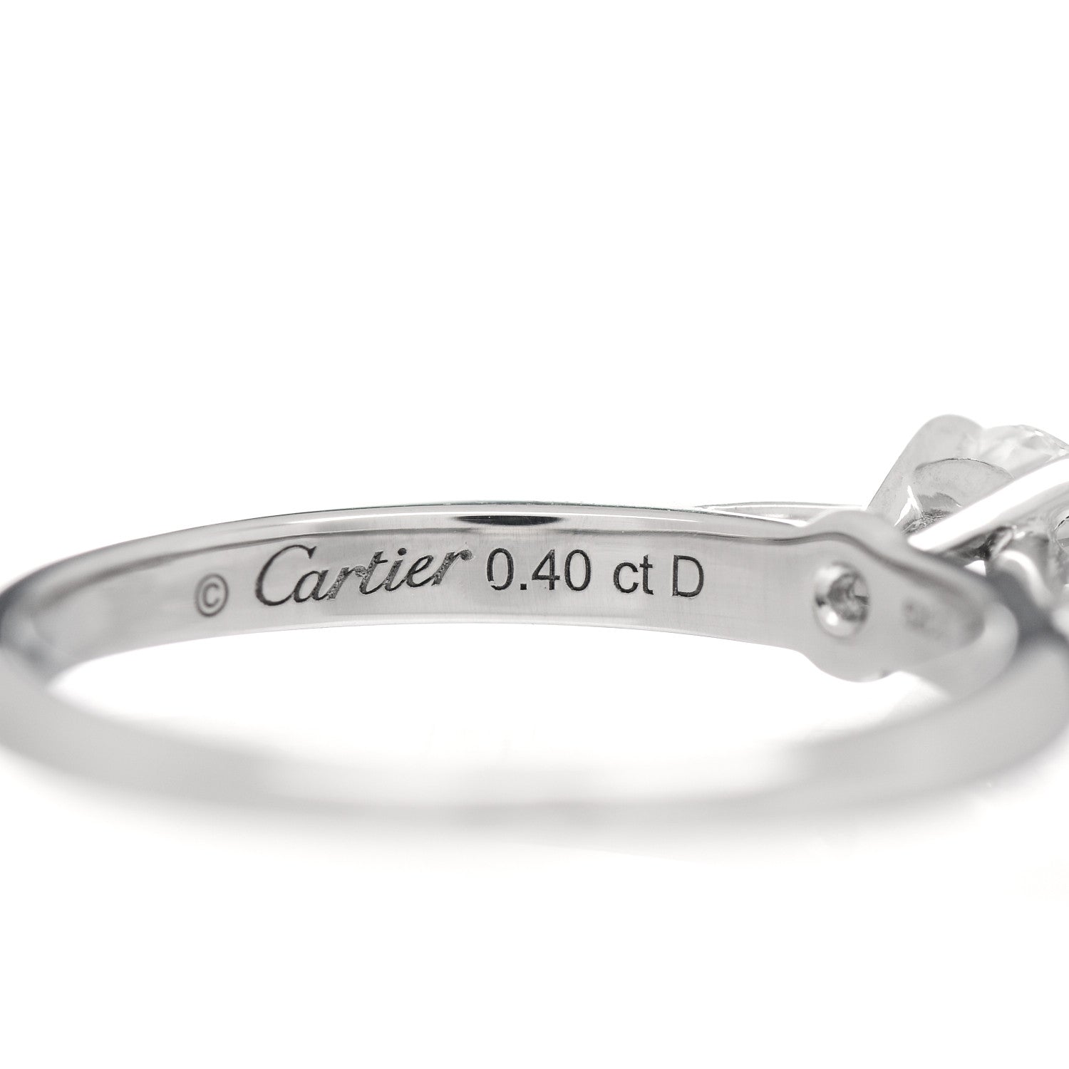 Cartier Platinum Diamond .40ct 1895 Solitaire Engagement Ring 52 6 5 of 7