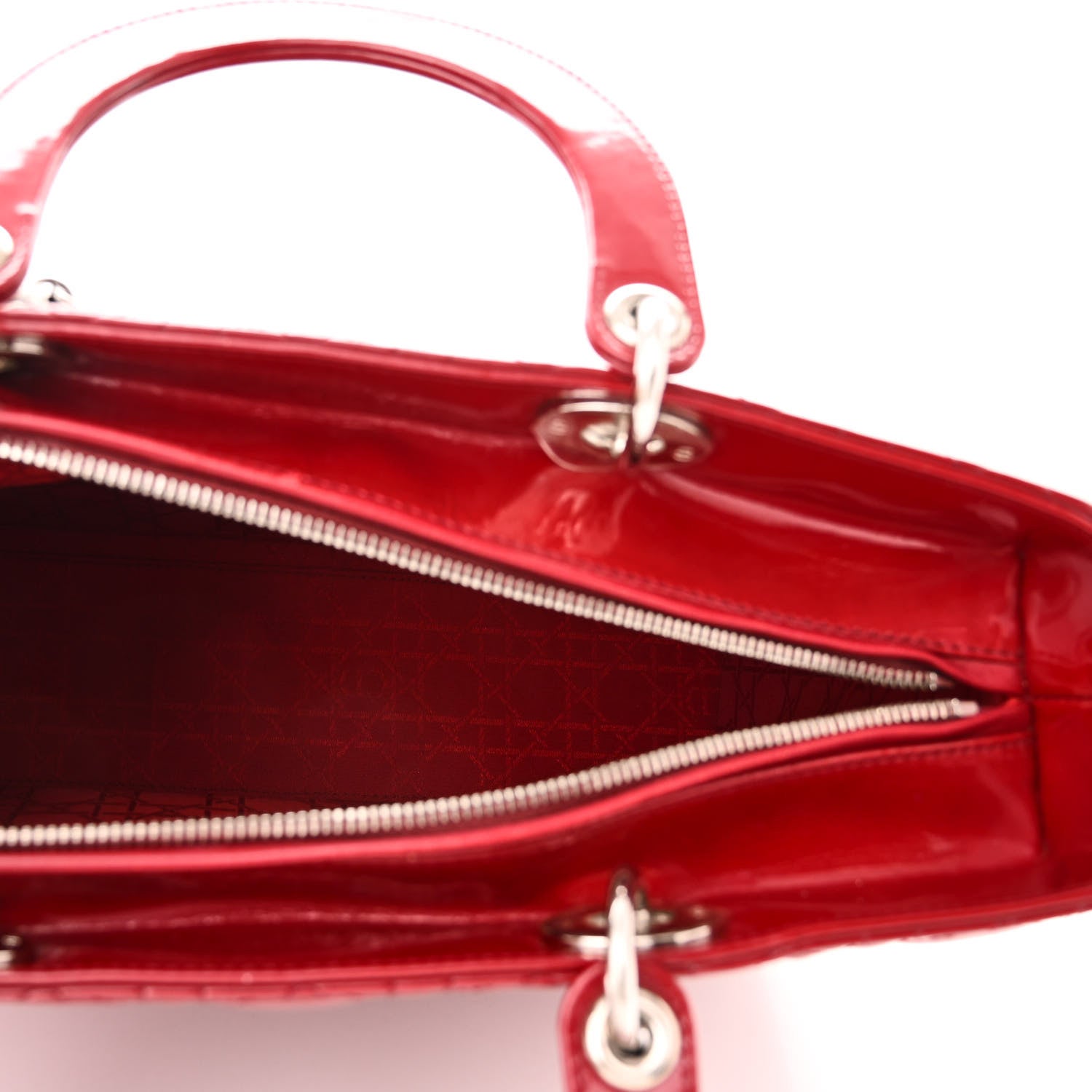 Christian Dior Patent Cannage Large Lady Dior Red 5 of 11