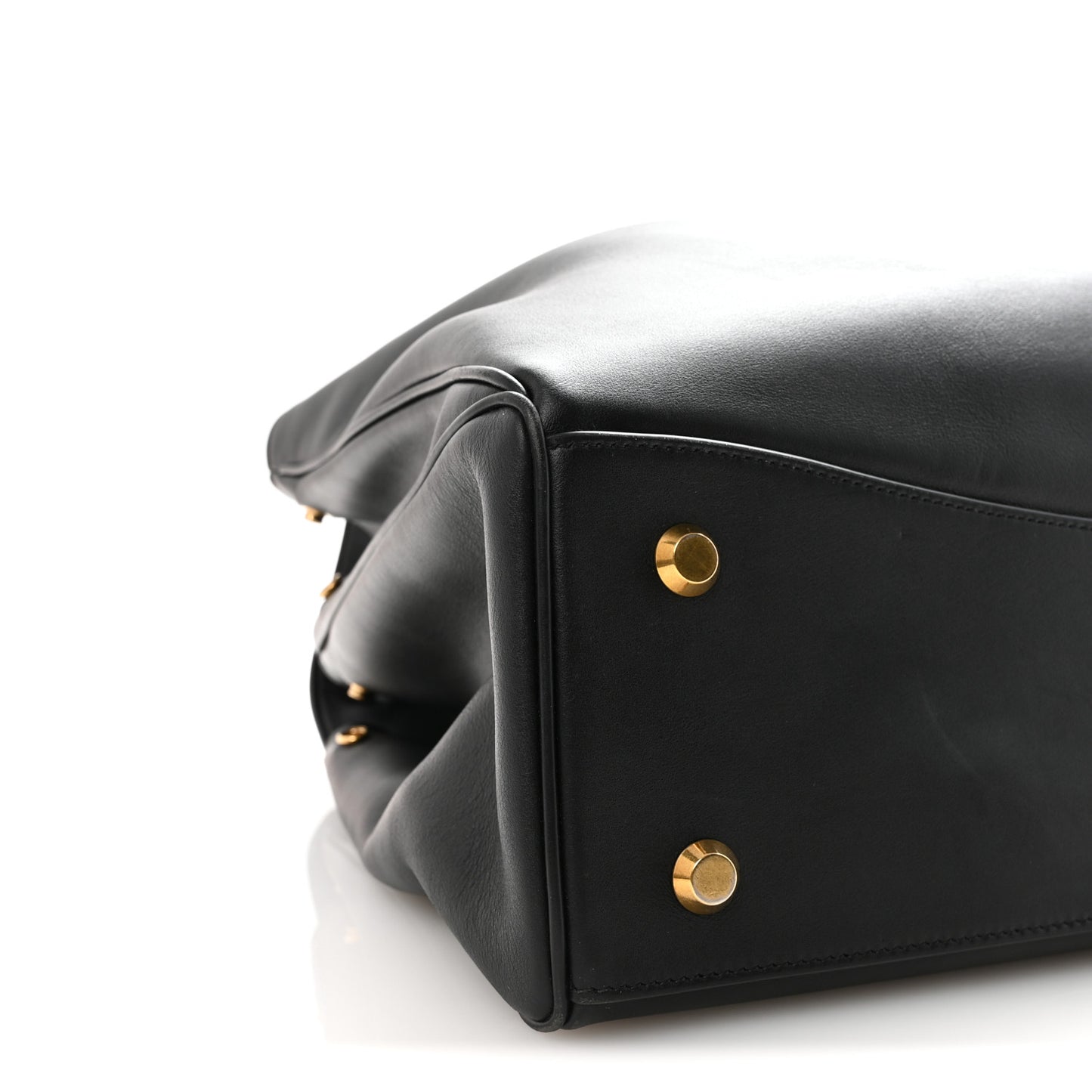 Smooth Calfskin Large Rodeo Top Handle Handbag Black