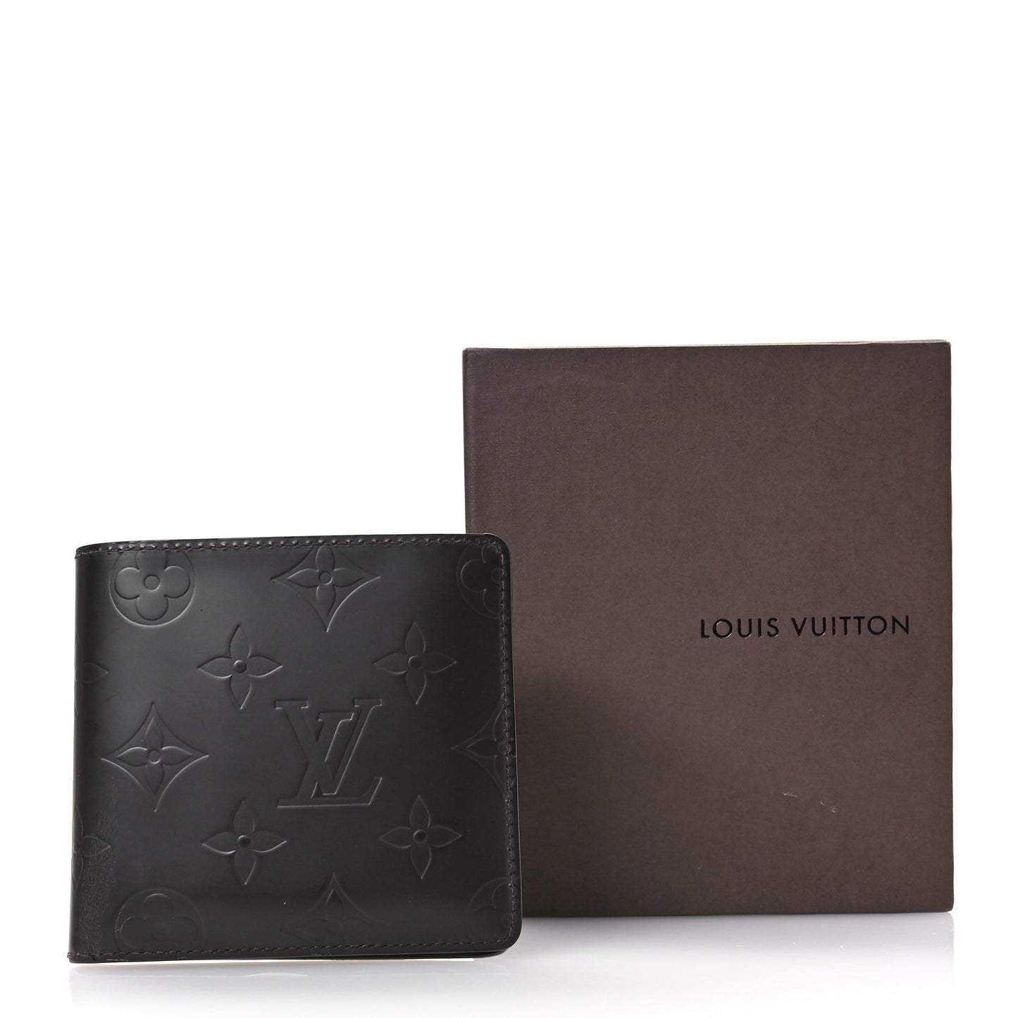 Monogram Glace Compact Wallet Cafe Brown
