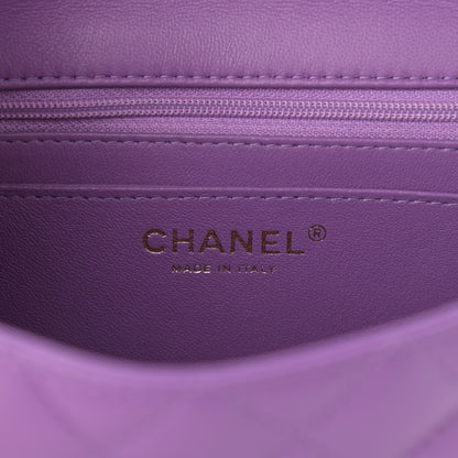 Chanel Lambskin Quilted Mini Rectangular Flap Purple 6 of 10