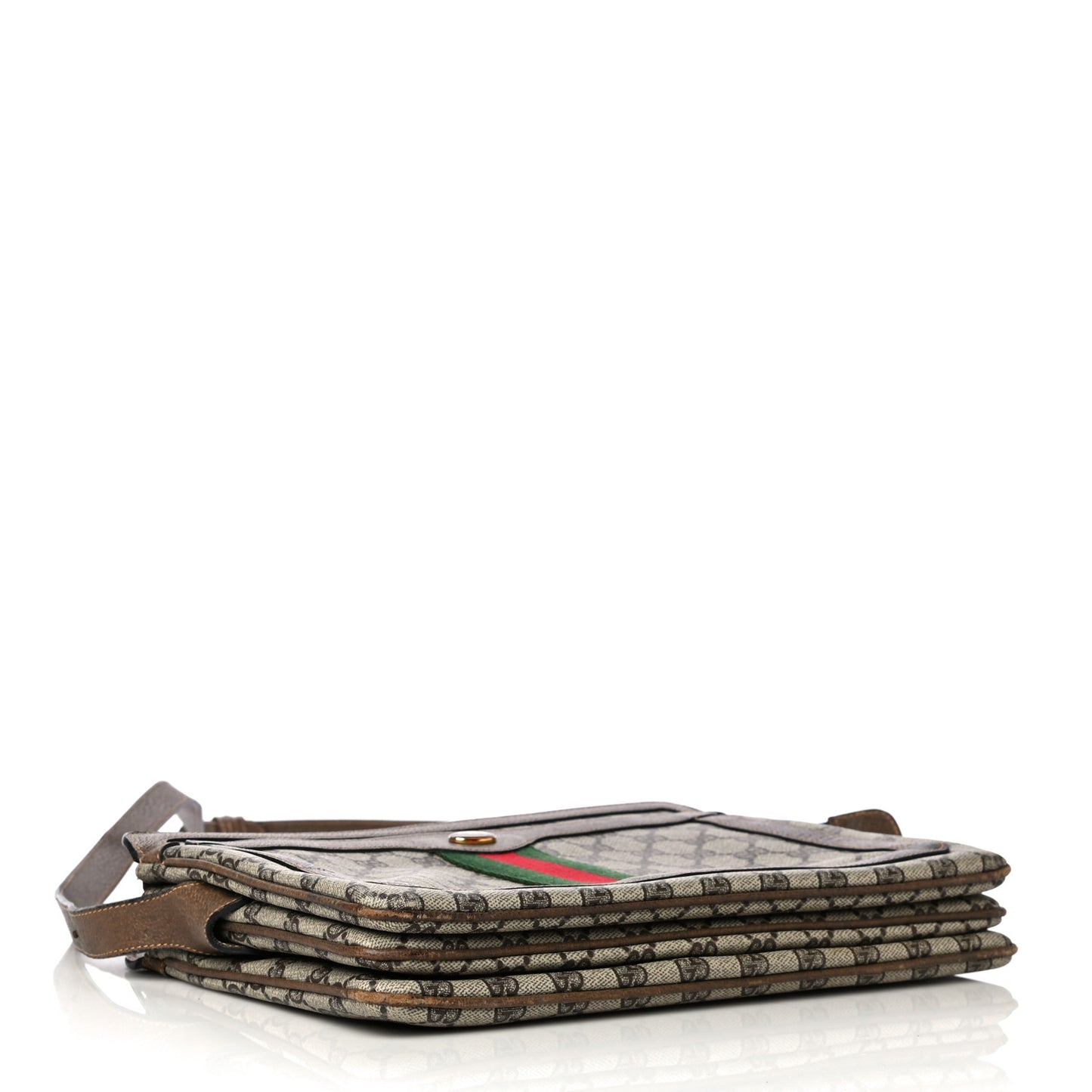 GG Plus Monogram Vintage Web Crossbody Bag Brown