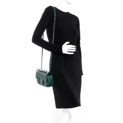 Chanel Aged Calfskin Quilted Small Easy Flap Green 2 of 8
