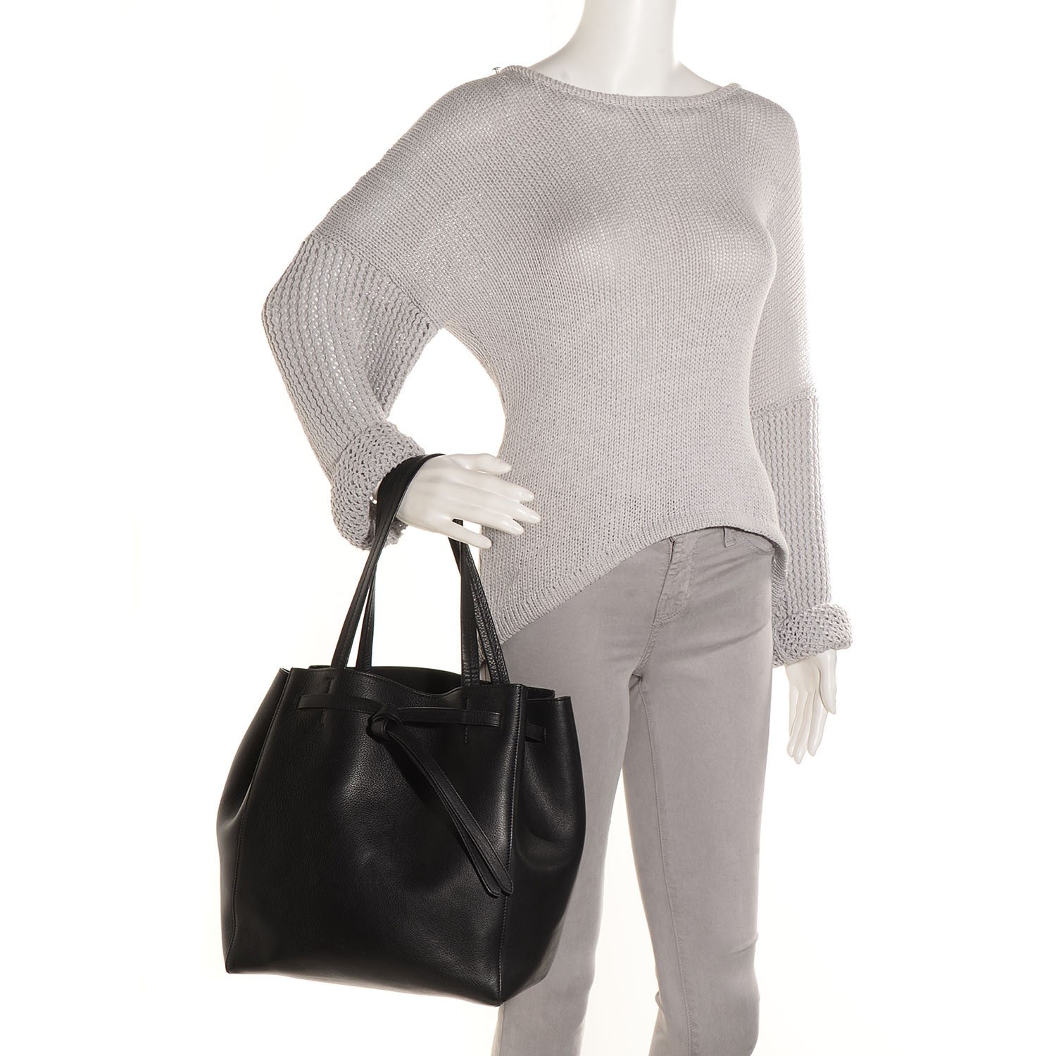 Celine Soft Grained Calfskin Medium Cabas Phantom Black 2 of 8